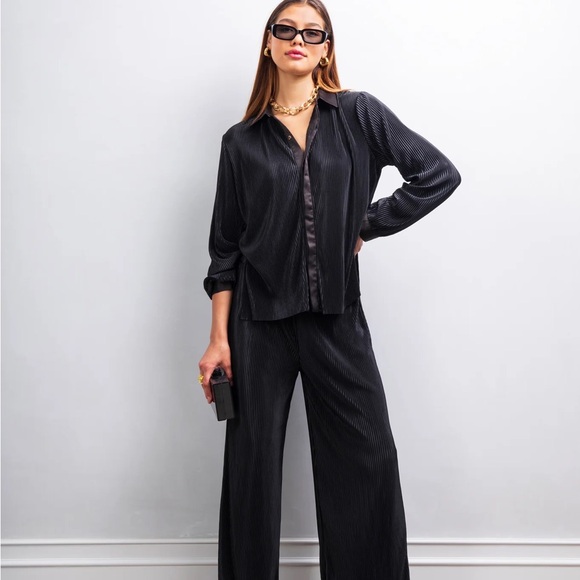 RO & DE Co-ord Set Capsule Collection Wide Leg Pants & Button Top- Size Medium - Picture 5 of 6